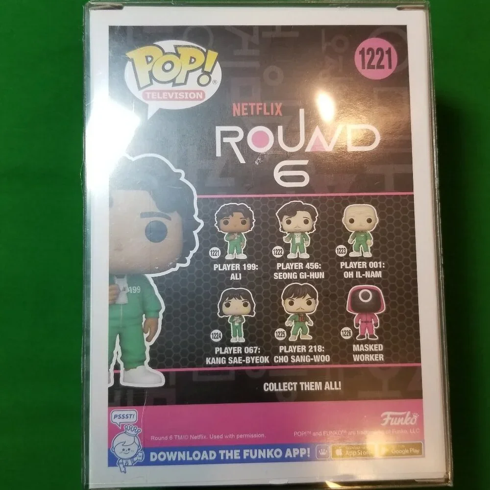Funko Pop Squid Games Misprint Round 6 1221 Player 199 Ali #1221 New W/Protector